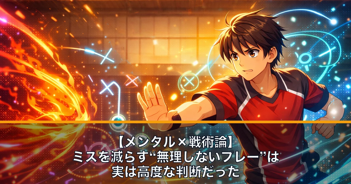【メンタル×戦術論】ミスを減らす“無理しないプレー”は実は高度な判断だった