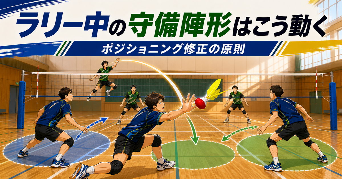 【守備論・座学】ラリー中の守備陣形はこう動く｜ポジショニング修正の原則